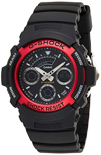 Casio G-Shock Herren Harz Uhrenarmband AW-591-4AER, Rot-Schwarz von Casio