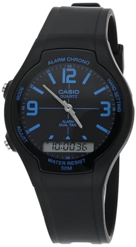 Casio Herren Analog Quarz Uhr mit Gummi Armband AW-90H-2B von Casio