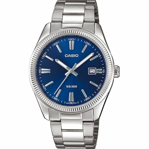 Casio Herren-Armbanduhr MTP-1302PD-2AVEF, Silber/Blau von Casio
