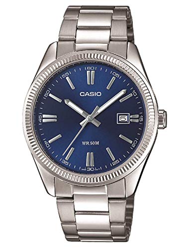 Casio Herren-Armbanduhr MTP-1302PD-2AVEF, Silber/Blau von Casio