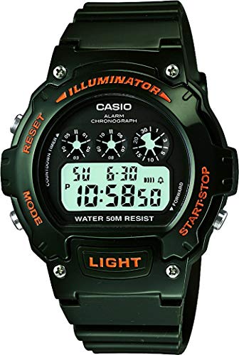 Casio - W-214HC-3AVEF - Kollektion - Herrenuhr - Quarz Digital - Zifferblatt grün - Armband aus Kunstharz grün, Grün/Grün, Sport von Casio