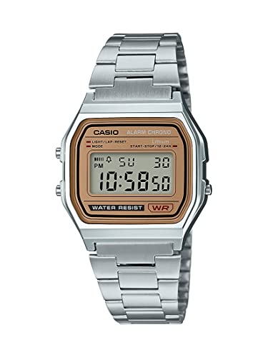 Casio Herren Digital Japanisches Quarzwerk Uhr mit Edelstahl Armband A158WEA-9CF von Casio