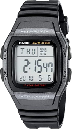 Casio Herren Digital Quarz Uhr mit Harz Armband W96H-1BV von Casio