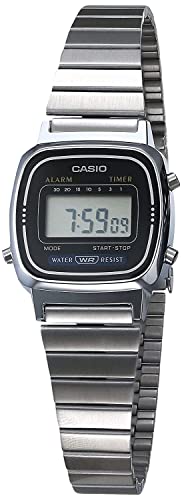 Casio LA670WA-1 Herrenuhr, Edelstahl-Armband, Silber von Casio