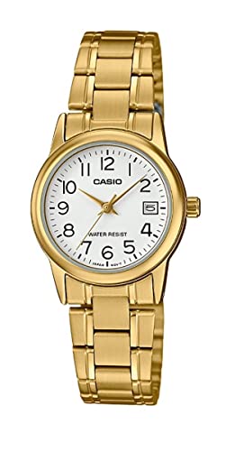 Casio #LTP-V002G-7B2 Women's Analog Gold Tone White Easy Reader Dial Date Watch von Casio