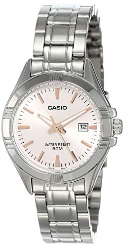 Casio #LTP1308D-4AV Women's Stainless Steel Analog Date Pink Dial Watch von Casio