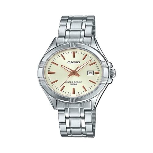 Casio #LTP1308D-9AV Women's Stainless Steel Analog Date Champagne Dial Watch von Casio