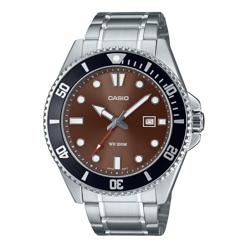 Casio MDV-107D-5AVDF Quarz Stahl Grau Braun Zifferblatt 20 ATM 46mm Herren-Armbanduhr, mehrfarbig, tek ebat Casio MDV-107D-5AVDF Quarz Stahl Grau Braun Zifferblatt 20 ATM 46mm Herren-Armbanduhr, mehrfarbig, tek ebat von Casio