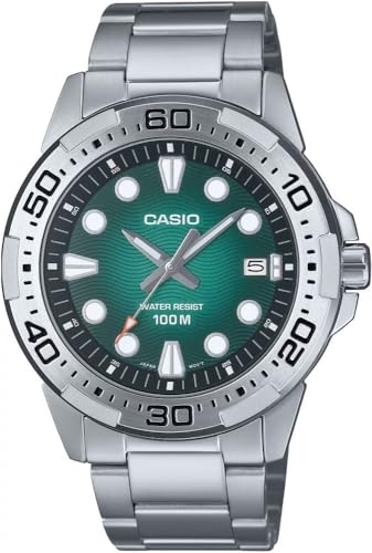 Casio MTD-140D-3AVDF Stahlband Stahlgehäuse 10 ATM wasserdicht Metallic-Farbe Herren-Armbanduhr von Casio