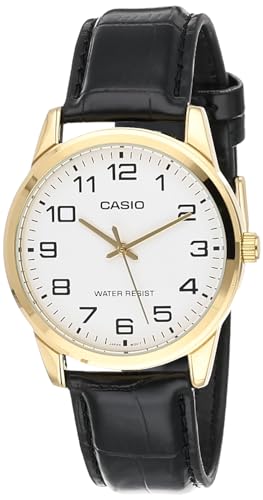CASIO Herren Analog Quarz Uhr mit Leder Armband MTP-V001GL-7 von CASIO