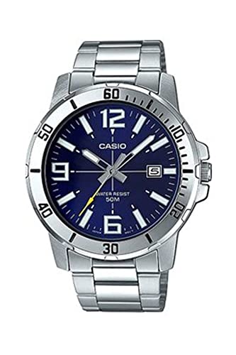 Casio MTP-VD01D-2BV Men's Enticer Stainless Steel Blue Dial Casual Analog Sporty Watch von Casio