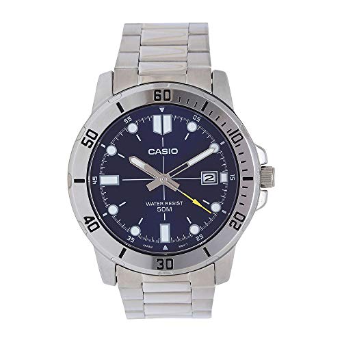 Casio MTP-VD01D-2EV Men's Enticer Stainless Steel Blue Dial Casual Analog Sporty Watch von Casio