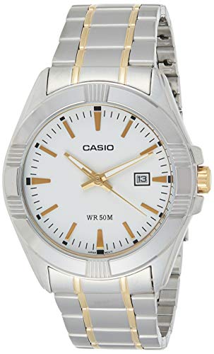 Casio MTP1308SG-7AV Herren-Armbanduhr, silberfarbenes Edelstahl-Armband von Casio