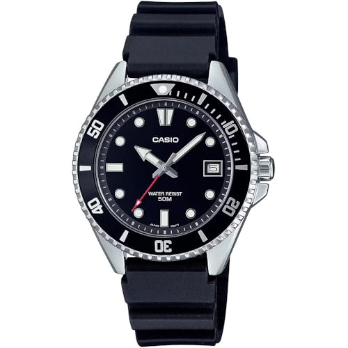 Casio Armbanduhr Kollektion – MDV-10-1A1 Armband, Farbe: Schwarz, Zifferblatt schwarz von Casio