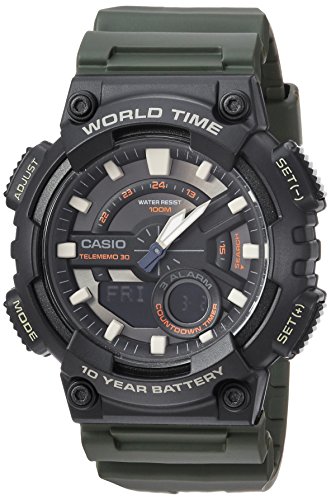 Casio Men's AEQ110W-3AV Green Resin Japanese Quartz Fashion Watch von Casio