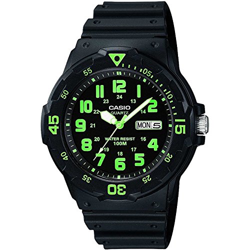 Casio Collection Herren-Armbanduhr MRW200H3BVEF, schwarz/Grün von Casio