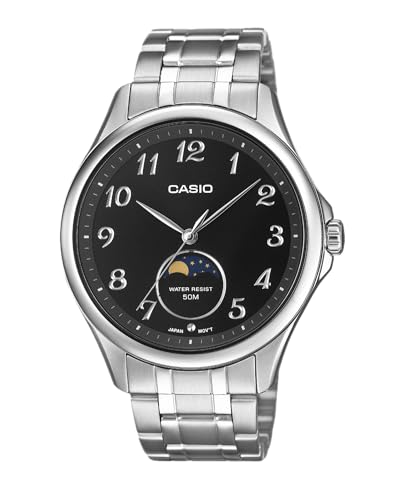 Casio Uhr MTP-M110D-1AV Timeless Collection Mondphasen Stahl von Casio