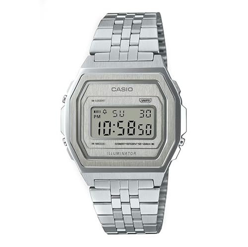 Casio Uhr Vintage Iconic A1000A-7EF Digital Silber von Casio
