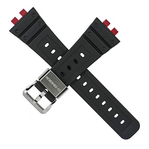 Casio Original Uhrenarmband für GMW-B5000 GMW B5000 5000 Schwarz Rot, Gurt von Casio