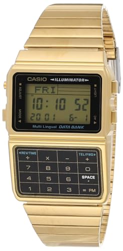 Casio Unisex-Armbanduhr Databank Digital Quarz Edelstahl beschichtet DBC-611G-1D von Casio