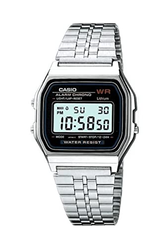 Casio Unisex Digital mit Edelstahl Armbanduhr A159WA 1D von Casio