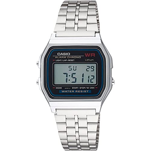 Casio Unisex Digital mit Edelstahl Armbanduhr A159WA 1D von Casio