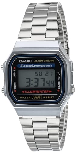 Casio Unisex Digital mit Edelstahl Armbanduhr A168WA 1W von Casio