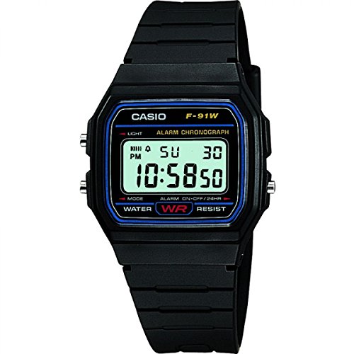 Casio Unisex ErwachseneArmbanduhr Digital Quarz Harz F-91W-1YER von Casio