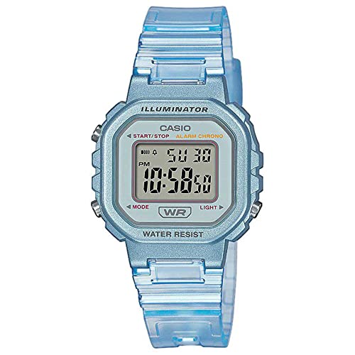 Casio Unisex Quartz Armbanduhr, 30.00mm GehäusegröÃŸe mit Clear digital Zifferblatt und blau Plastic/Resin Bracelet Armband LA-20WHS-2AEF von Casio