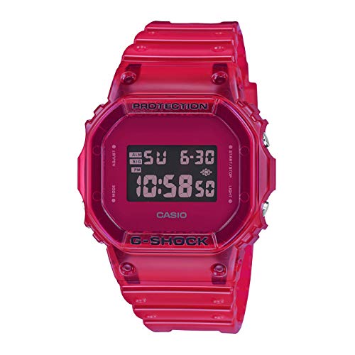 Casio Unisex Quartz Armbanduhr mit rot digital Zifferblatt und rot Plastic/Resin Strap Armband DW-5600SB-4ER von Casio