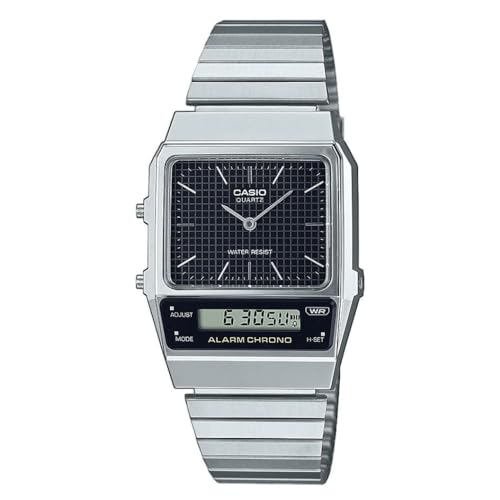 Casio Qd Black CINT Silver Bracelet 40.7 Herrenuhr, Quarz, Quarz – CA.AQ-800E-1AEF von Casio