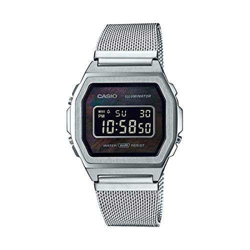 Casio Unisex Digital Quarz Uhr mit Edelstahl Armband A1000M-1BEF von Casio