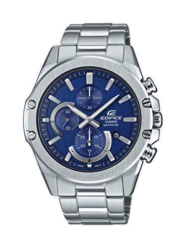 Casio Herren Quartz Armbanduhr, 47.00mm Gehäusegröße mit blau analog Zifferblatt und Silber Metallarmband Armband EFR-S567D-2AVUEF Casio Herren Quartz Armbanduhr, 47.00mm Gehäusegröße mit blau analog Zifferblatt und Silber Metallarmband Armband EFR-S567D-2AVUEF von Casio
