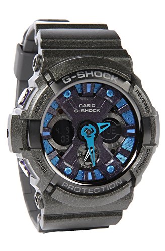 Casio GA-200SH-2ACR Herrenuhr, schwarzes Metallband, Schwarz, Streifen von Casio