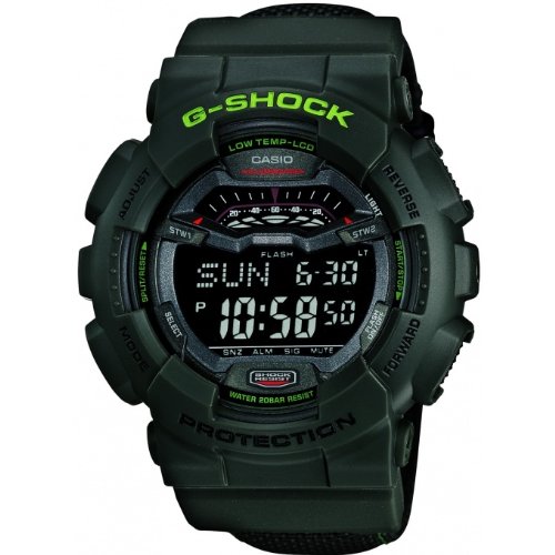 Casio GLS-100-3ER G-Shock Herren-Armbanduhr, Quarz, digital, grünes Zifferblatt, Armband aus Kunstharz, Grün, Grün/Grün, Riemen von Casio
