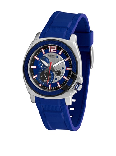 Casio MTP1316B2A Herrenuhr, Kautschuk, Blau, blau, Band von Casio