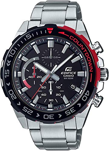 Casio Edifice Herren Chronograph Quarz Armbanduhr EFR-566, Silber von CASIO