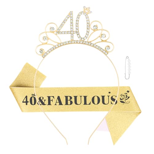 Casoty Goldfarbenes Haarband-Set zum 40. Alter von Casoty