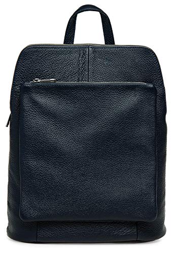 Caspar 2in1 Damen Leder Rucksack Schultertasche City Backpack mit Schultergurt - PREMIUM LINE - Modell No.801 - Made in Italy, Farbe:dunkelblau, Größe:One Size von Caspar