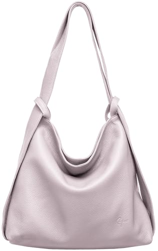 Caspar 2in1 Große Leder Rucksack Schultertasche XL Elegante Damen Handtasche - PREMIUM LINE - Modell No.786 - Made in Italy, Farbe:flieder, Accessoires:One Size Caspar 2in1 Große Leder Rucksack Schultertasche XL Elegante Damen Handtasche - PREMIUM LINE - Modell No.786 - Made in Italy, Farbe:flieder, Accessoires:One Size von Caspar