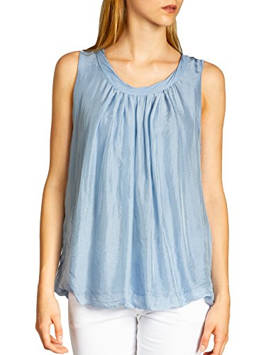Caspar BLU019 Elegantes leichtes Damen Sommer Träger Top, Farbe:hellblau, Größe:M - DE38 UK10 IT42 ES40 US8 von Caspar