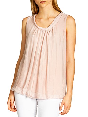 Caspar BLU019 Elegantes leichtes Damen Sommer Träger Top, Farbe:rosa, Größe:S - DE36 UK8 IT40 ES38 US6 von Caspar