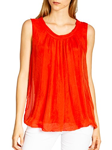 Caspar BLU019 Elegantes leichtes Damen Sommer Träger Top, Farbe:rot, Größe:M - DE38 UK10 IT42 ES40 US8 von Caspar