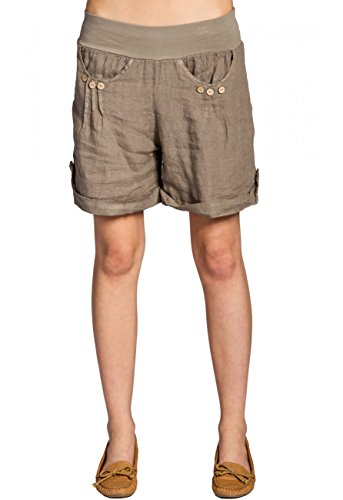 Caspar BST002 Damen Leinen Shorts, Farbe:Taupe, Größe:3XL - DE46 UK18 IT50 ES48 US16 von Caspar