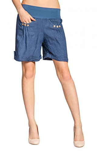 Caspar BST002 Damen Leinen Shorts, Größe:S - DE36 UK8 IT40 ES38 US6, Farbe:Jeans blau Caspar BST002 Damen Leinen Shorts, Größe:S - DE36 UK8 IT40 ES38 US6, Farbe:Jeans blau von Caspar