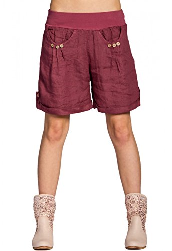 Caspar BST002 Damen Leinen Shorts, Größe:XL - DE42 UK14 IT46 ES44 US12, Farbe:Bordeaux rot Caspar BST002 Damen Leinen Shorts, Größe:XL - DE42 UK14 IT46 ES44 US12, Farbe:Bordeaux rot von Caspar