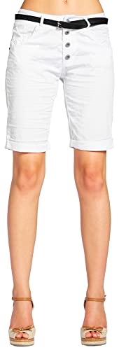 Caspar BST005 Damen Baumwoll Chino Shorts, Farbe:Weiss, Größe:M - DE38 UK10 IT42 ES40 US8 von Caspar