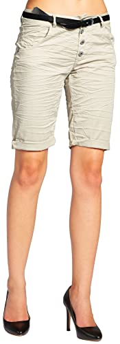 Caspar BST005 Damen Baumwoll Chino Shorts, Farbe:beige, Größe:S - DE36 UK8 IT40 ES38 US6 von Caspar