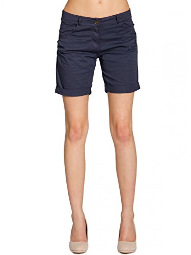 Caspar BST006 Damen Baumwoll Sommer Shorts, Farbe:dunkelblau, Größe:L - DE40 UK12 IT44 ES42 US10 von Caspar