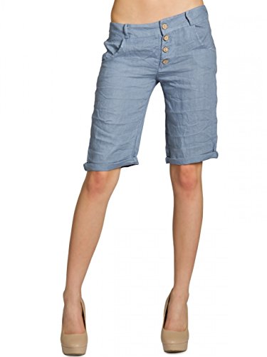 Caspar BST007 Damen Leinen Chino Shorts, Farbe:Jeans blau, Größe:S - DE36 UK8 IT40 ES38 US6 Caspar BST007 Damen Leinen Chino Shorts, Farbe:Jeans blau, Größe:S - DE36 UK8 IT40 ES38 US6 von Caspar